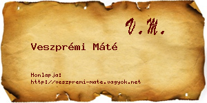 Veszprémi Máté névjegykártya